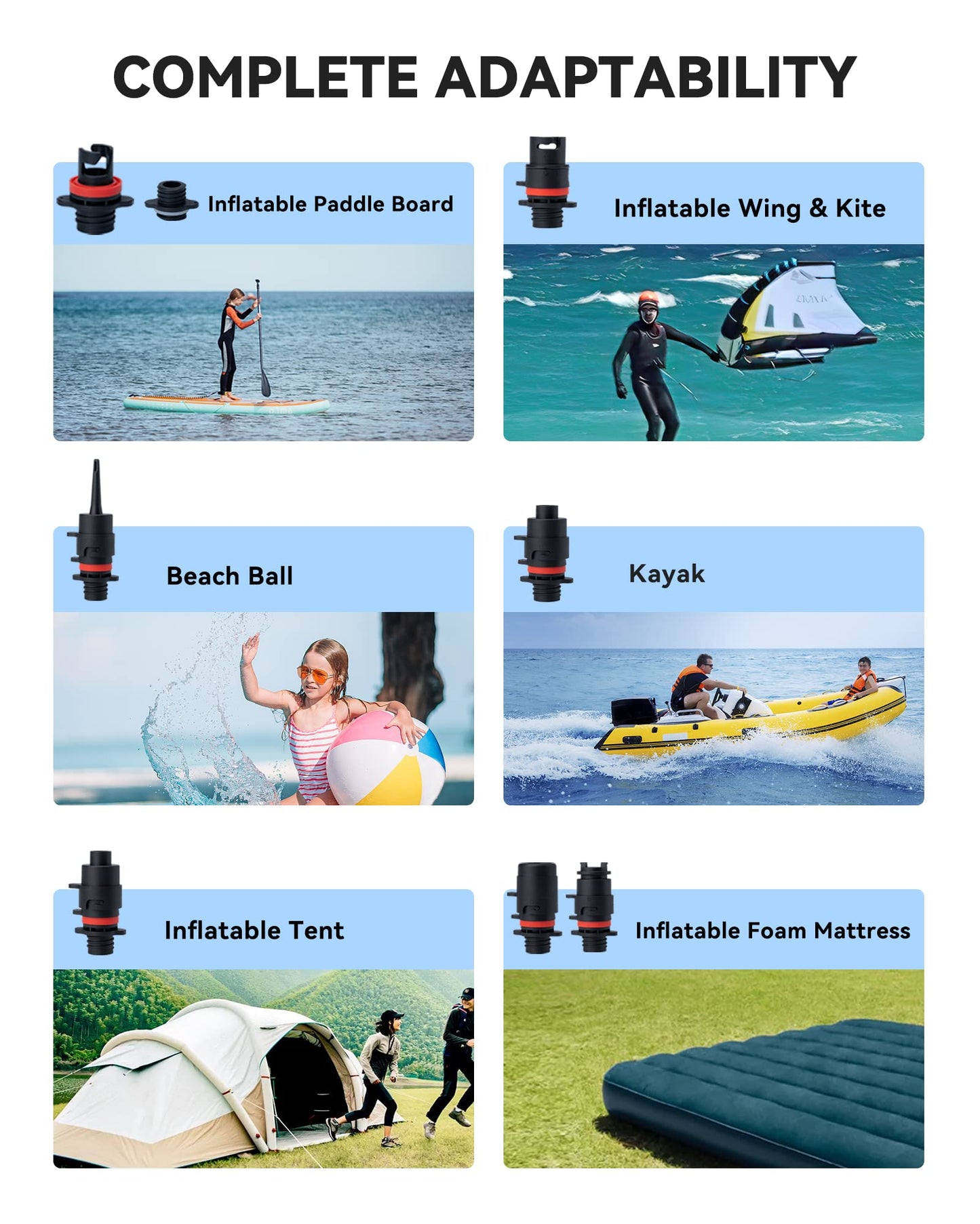 TOPUMP 20PSI Elektrische SUP-Pumpe TPS260, Wiederaufladbar, Auto-Off, 2-Stufen Inflation/Deflation, 12V DC & Typ-C für Paddle-Board, Kajak,Flügel,Drachen,Zelt