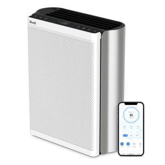 LEVOIT Luftreiniger Allergiker für große Räume mit waschbarem Vorfilter, CADR 612m³/h, 3-Kanal-Luftqualitätsmonitor, Smart WiFi und Filter für Haustiere, Rauch, Staub, Pollen, Alexa Control, 26dB