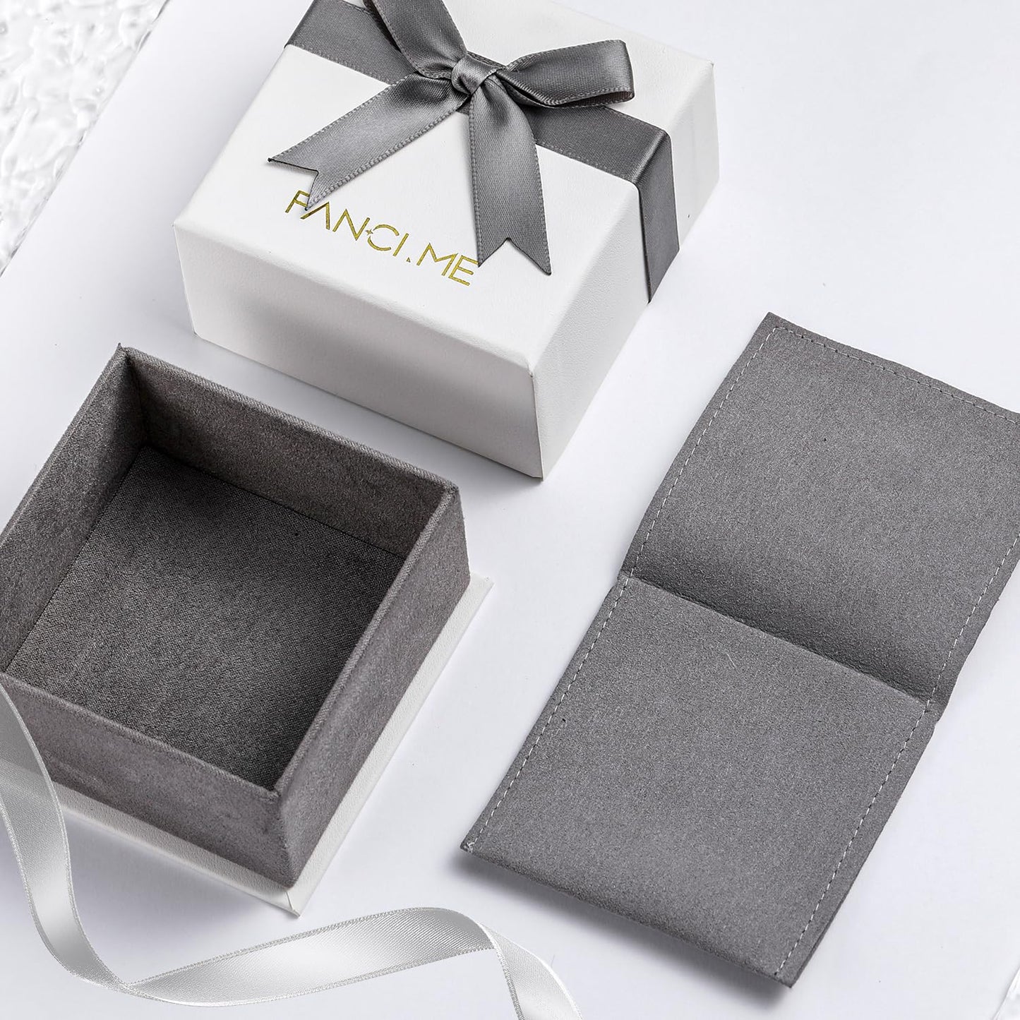 FANCIME Solide 14 Karat Weißgold Unendlichkeit Herz Topas und echt Diamant Anhänger Halskette, Feine Geschenk Schmuck für Damen Mädchen, 925 Silber Kette: 40 + 5 cm