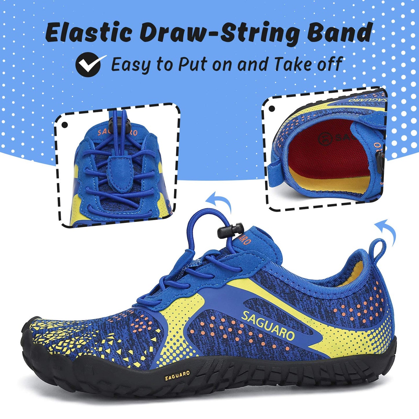 SAGUARO Kinder Aquaschuhe Jungen Traillaufschuhe Outdoor Mädchen Gymnastikschuhe Schnell Trocknend Strandschuhe Trekking Blau Gr.32