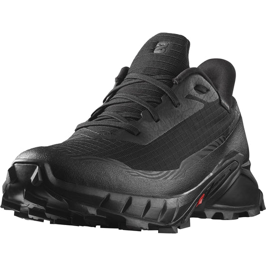 Salomon Alphacross 5 Gore-Tex Waterproof Men's Trail Running Shoes, Powerful Grip, Waterproof and Weatherproof, and Long Lasting Comfort, Black, 9