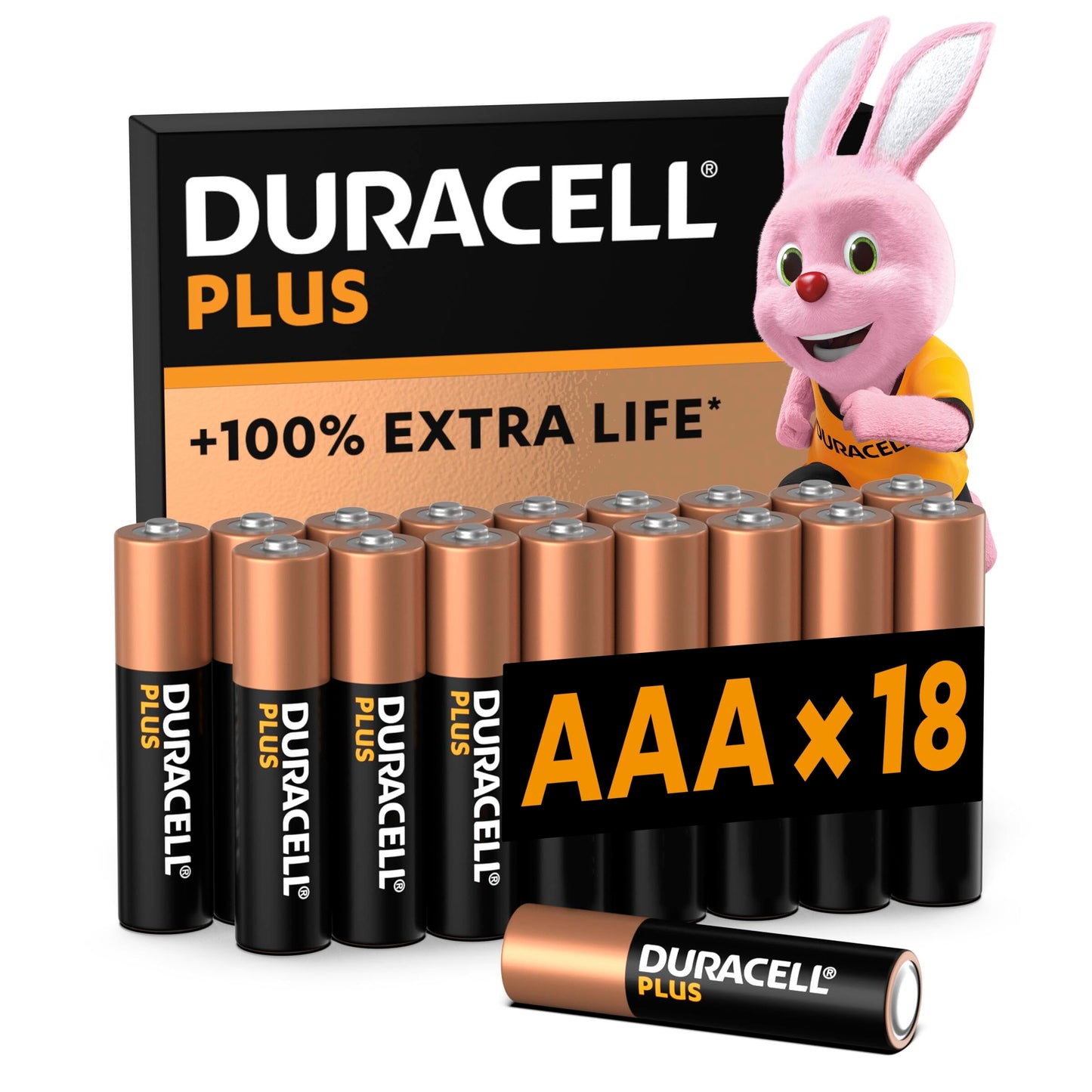 Duracell Plus Batterien AAA, 18 Stück, langlebige Power, AAA Batterie für Haushalt und Büro [Amazon exclusive]