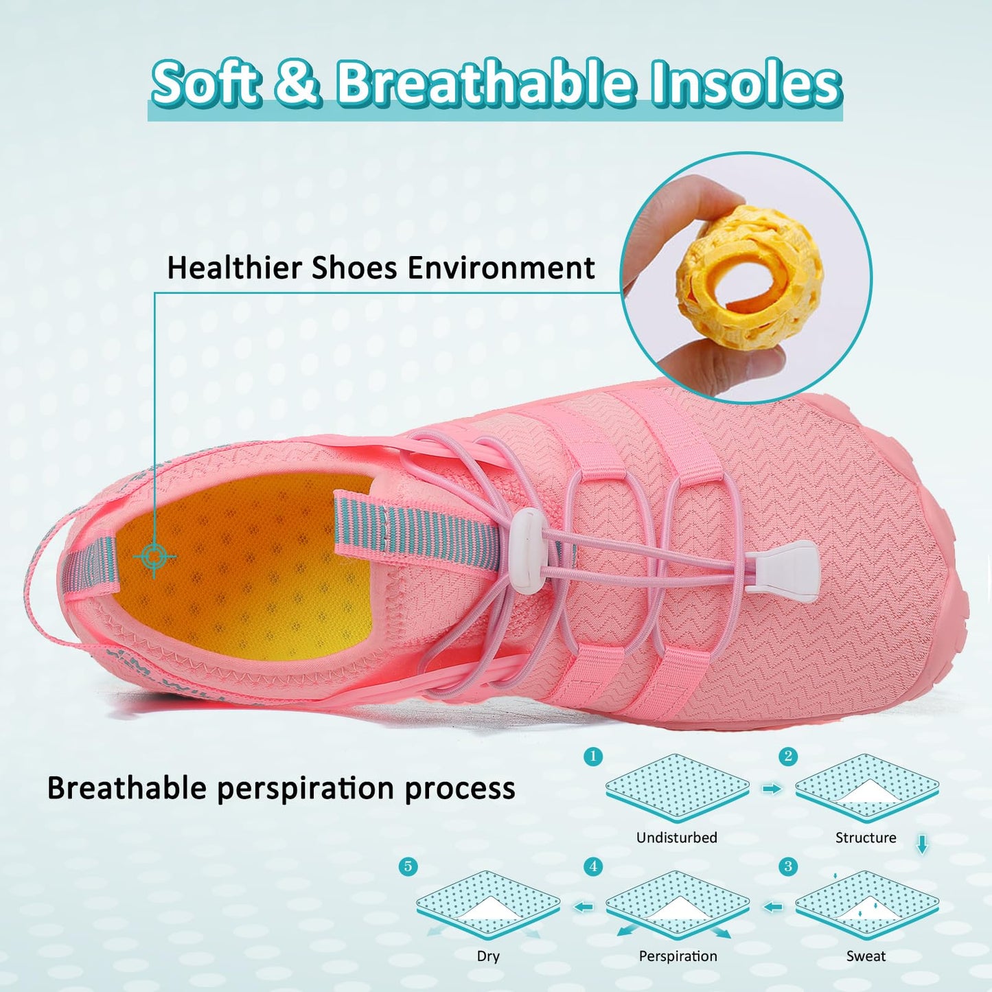 ziitop Wasserschuhe für Damen und Herren Barfußschuhe Unisex Badeschuhe Schnell Trocknend Strandschuhe Leicht Fitnessschuhe Weich Surfschuhe Poolschuhe für Tauchen,Surfen,Wandern,Yoga(Rosa,40EU)