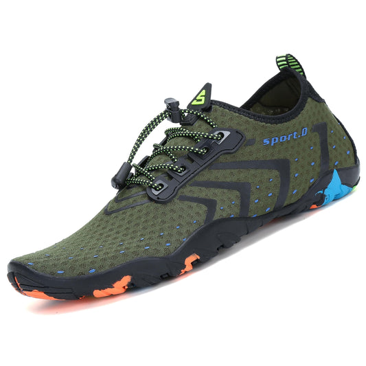 SAGUARO Badeschuhe Strandschuhe Aquaschuhe Wasserschuhe Surfschuhe Schwimmschuhe für Damen Herren Kinder,Neu-Grün,35 EU