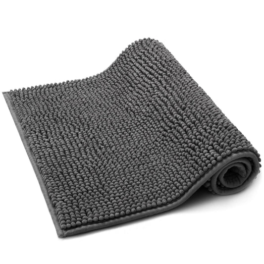 Seamarkt Chenille Badematte rutschfest, weich Badvorleger, saugfähig Duschvorleger für Badezimmer, Waschbare badteppich, 50x80 cm, Anthrazit
