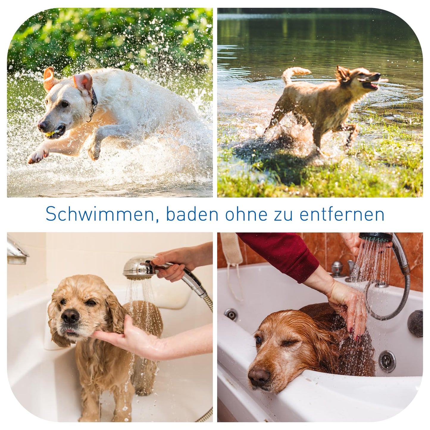 DEWEL 63,5cm Zeckenhalsband für Hunde, Verstellbar Floh-und Zecken Prävention Halsbänder Wasserdicht Flohhalsband gegen Ungeziefer