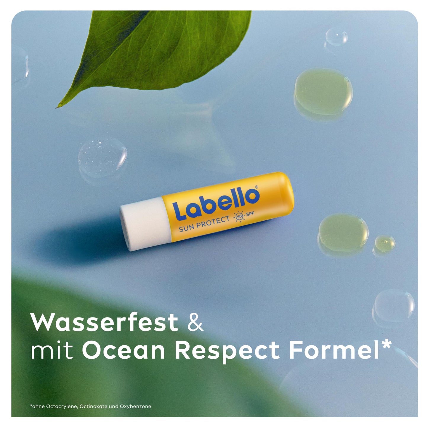 Labello Sun Protect LSF 50, wasserfeste Lippenpflege mit hohem Sonnenschutz, mineralölfreie Lippenpflege mit Sheabutter, Vitaminen & natürlichen Ölen (4,8 g)