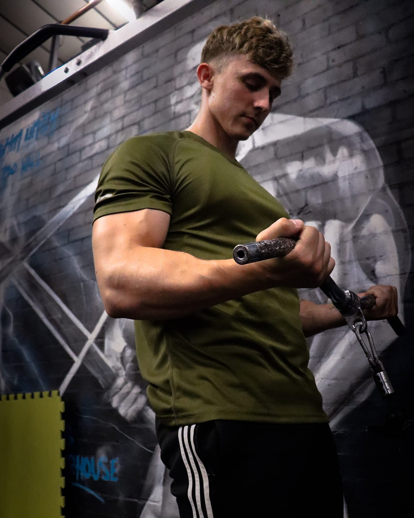 Gaiatiger 3er Pack Sport Tshirts Herren Funktionsshirt Sportshirt Männer Schnelltrocknend Trainingsshirt Fitness Laufshirt Kurzarm Herren Atmungsaktive T-Shirt(520) Black Gray Green-L