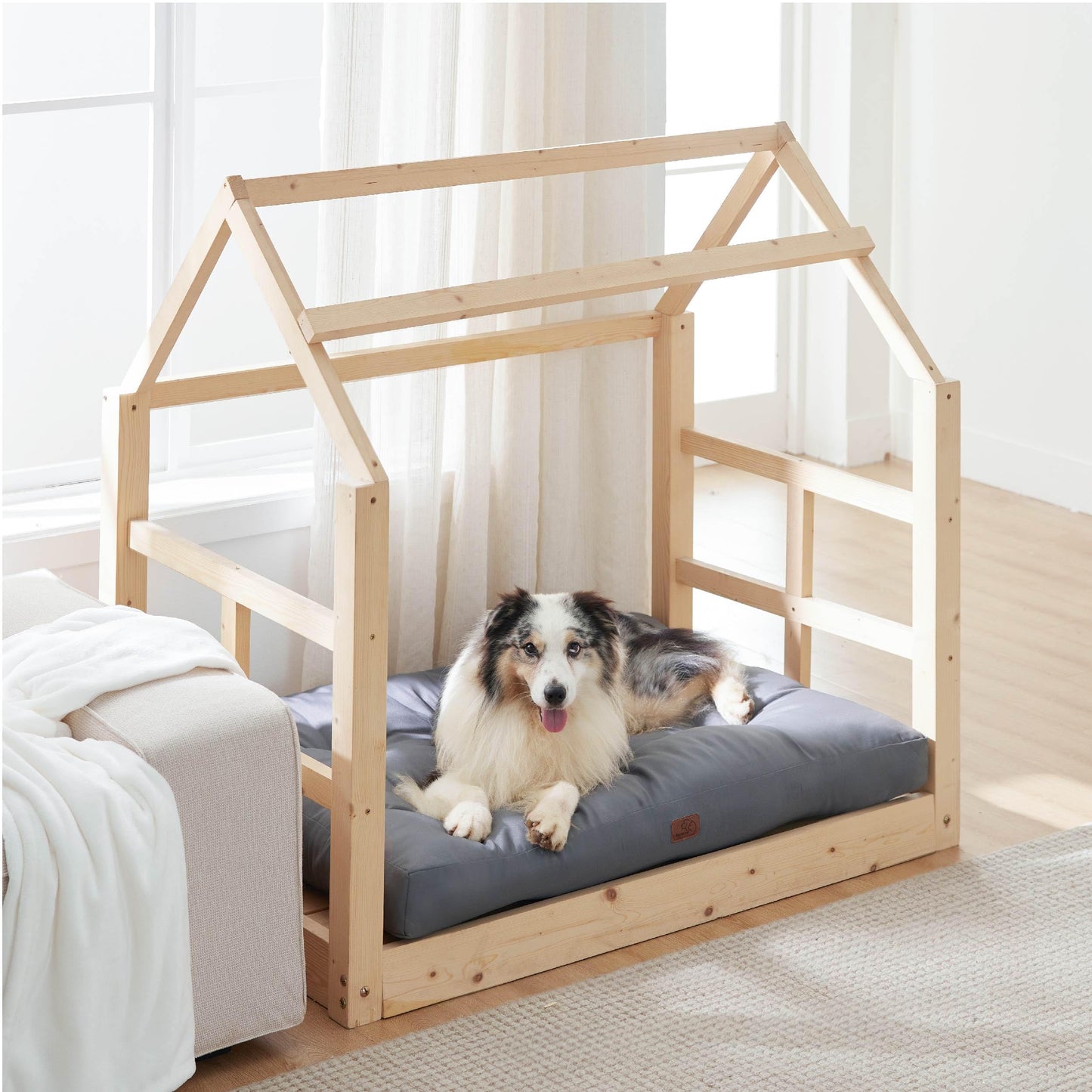 BEDSURE Hundekissen große Hunde waschbar - 111x89cm hundematratze wasserdicht XXL für große, mittelgroße Hunde Outdoor gepolstert Hundematte grau in 10cm Höhe, groß XL Hundebett für Haustiere