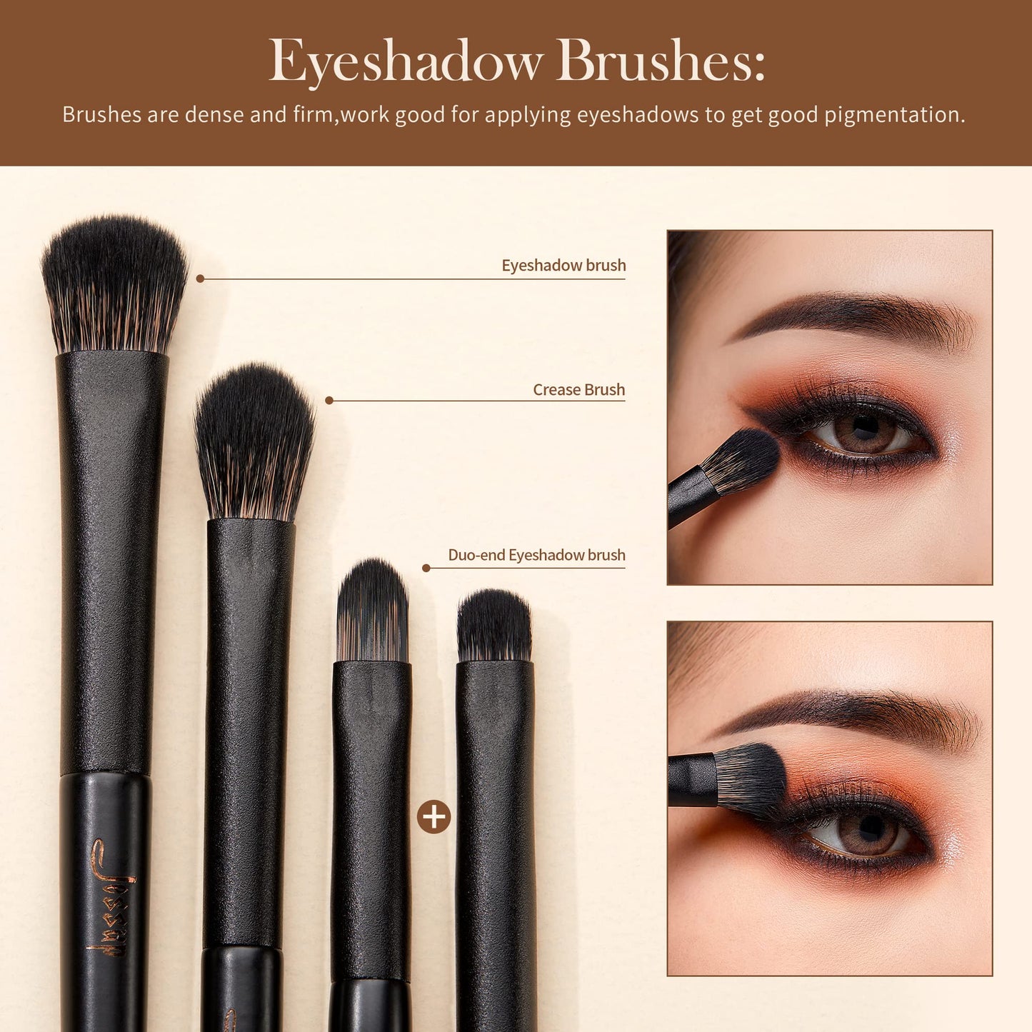 Jessup Pinselset Makeup Augen Make up Pinsel 10 Stück Augen Makeup Pinsel Set Augenpinsel Lidschattenpinsel Lidschatten Blender Eyeliner Augenbrauen Pinsel elegante Kollektion schwarz T337