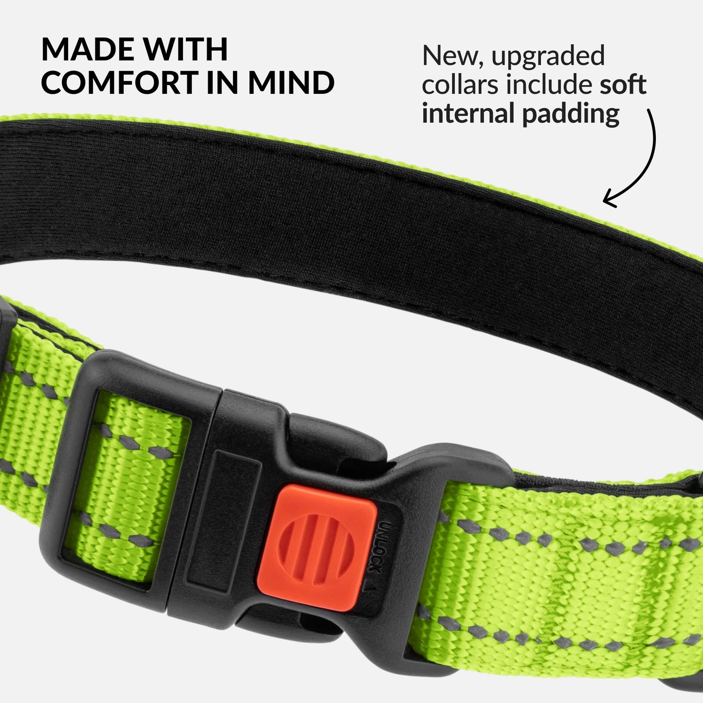 CollarDirect Reflektierendes Hundehalsband für kleinen, mittelgroßen, großen Hund, Welpen mit Schnellverschluss, Hündin, Rüde, 48 Sorten, Nylon Wasserfest