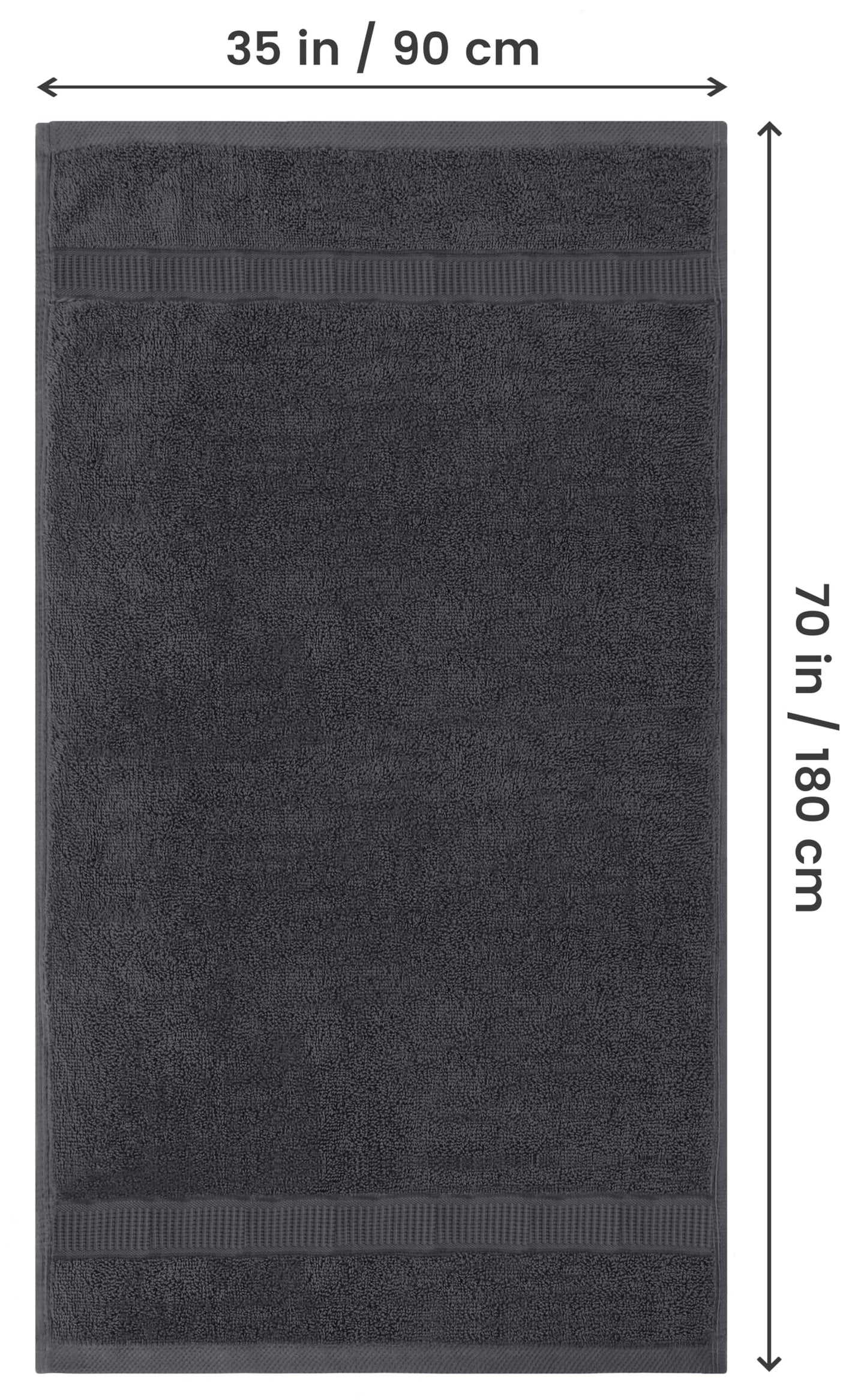 Utopia Towels - 2er Badetücher Groß aus Baumwolle mit Aufhänger, Saunatücher,Badehandtücher Groß, Handtücher 90 x 180 cm (Grau)