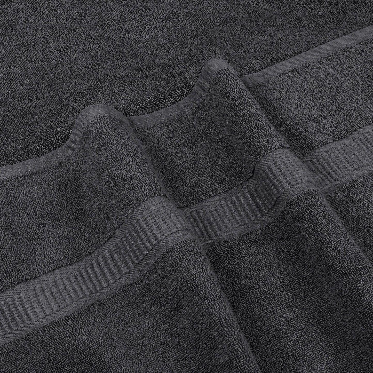 Utopia Towels - 2er Badetücher Groß aus Baumwolle mit Aufhänger, Saunatücher,Badehandtücher Groß, Handtücher 90 x 180 cm (Grau)